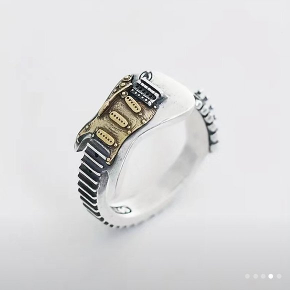 Boho Rocker Guitar Spoon Ring #841 - Picture 6 of 6